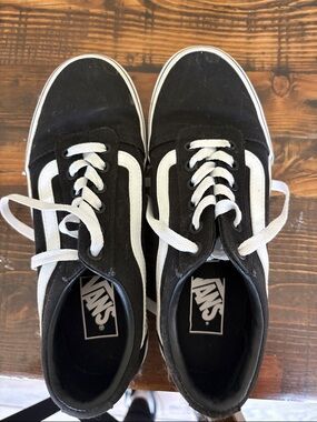 Vans Black and White Low-Top Skate Sneakers